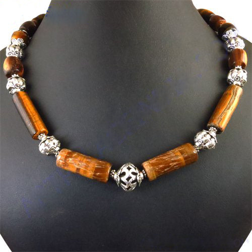 Tiger Eye Bead Necklace for Women | Gemstone Jewelry