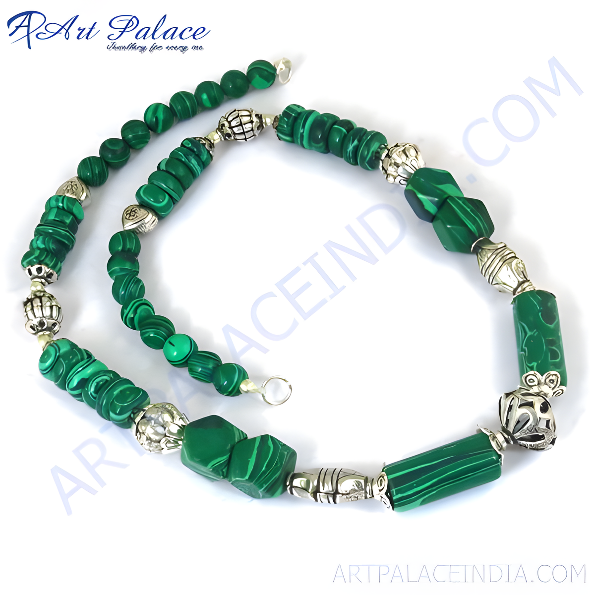 Malachite stone necklace for women | green gemstone jewelry