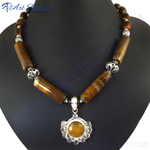 Load image into Gallery viewer, Tiger Eye Stone Bead Necklace | Gemstone Jewelry for Women
