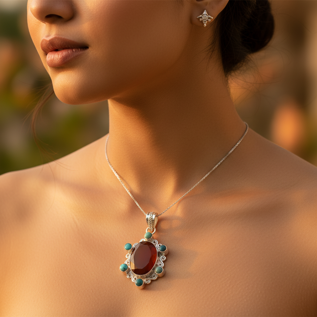 925 Silver Gemstone Pendant for Women | Daily Wear Jewelry