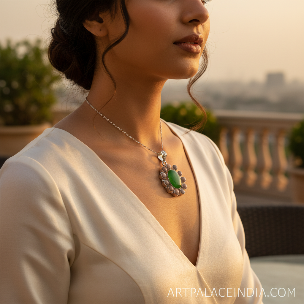 925 Silver Gemstone Pendant for Women | Statement Jewelry