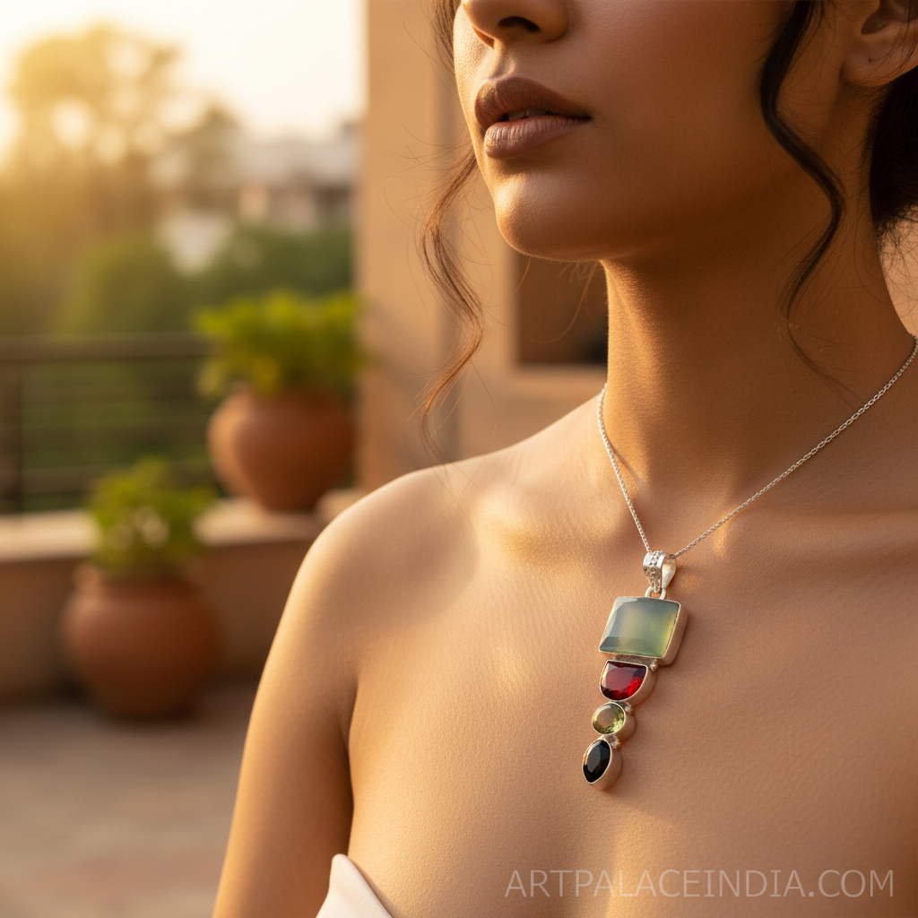 925 Silver Gemstone Pendant Necklace for Women | Gift Jewelry