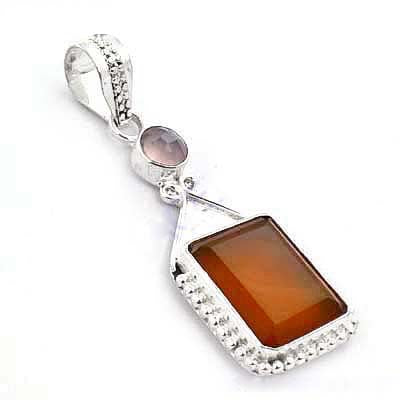 925 Silver & Carnelian Pendant for Women | Gemstone Jewelry