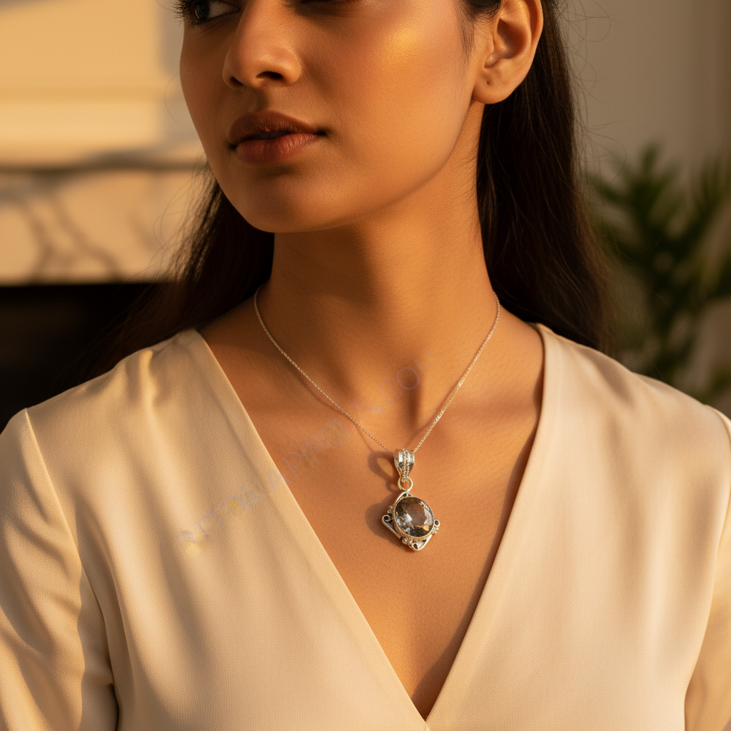 925 Silver Oval Gemstone Pendant Necklace for Women | Gift Jewelry