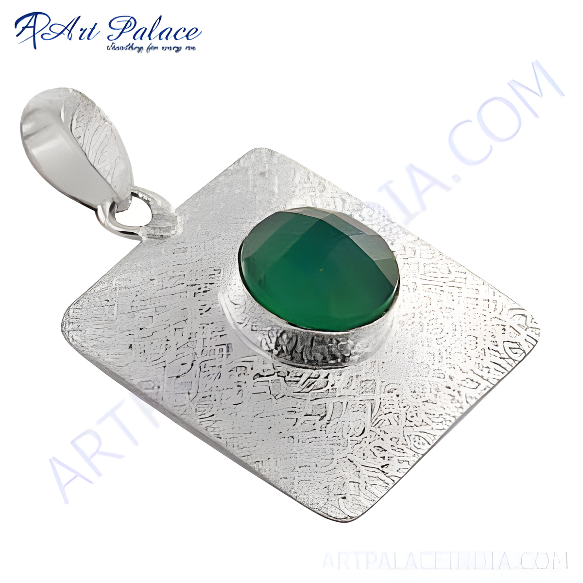 925 silver green onyx pendant for women | gemstone jewelry