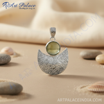 Load image into Gallery viewer, 925 sterling silver moonstone pendant necklace with open crescent design
