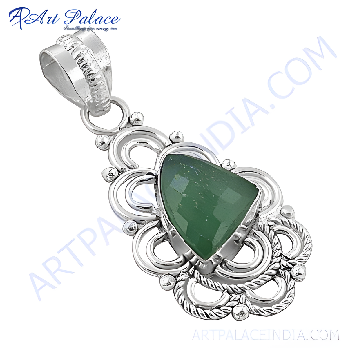 925 silver green gemstone pendant for women | fashion jewelry