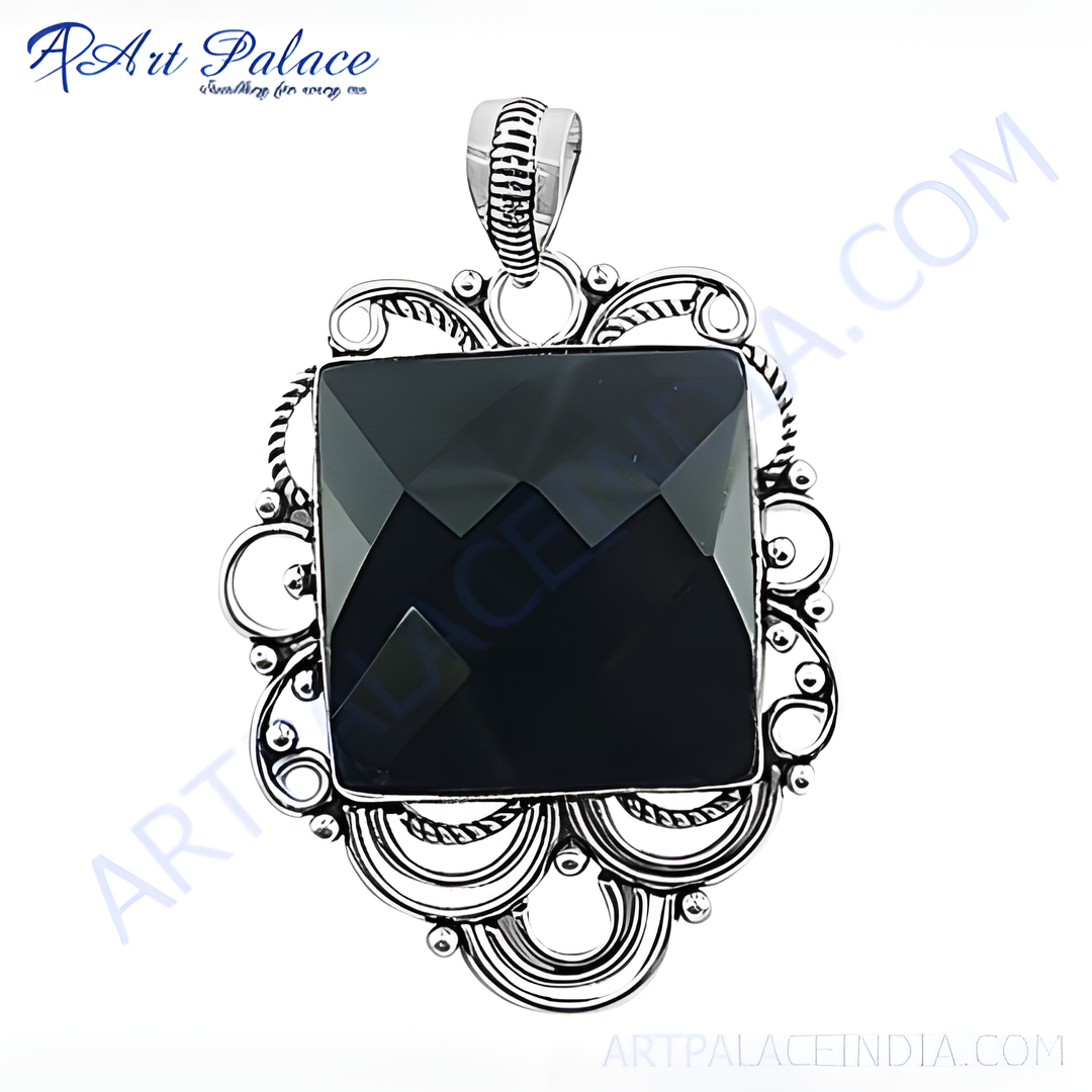 925 Silver Black Onyx Pendant for Women | Gemstone Jewelry