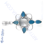 Load image into Gallery viewer, 925 Silver Chalcedony Pendant | Blue Gemstone Jewelry for Women
