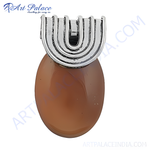 Load image into Gallery viewer, Silver Pendant with Brown Gemstone for Women | Unique Jewelry
