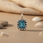 Load image into Gallery viewer, 925 Silver Blue Topaz Pendant for Women | Gemstone Jewelry
