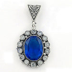 Load image into Gallery viewer, 925 Silver Blue Gemstone Oval Pendant for Women | Gift Jewelry
