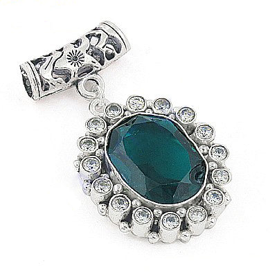 925 Silver Emerald Green Pendant for Women | Gemstone Jewelry