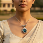 Load image into Gallery viewer, 925 Silver Emerald Green Pendant for Women | Gemstone Jewelry
