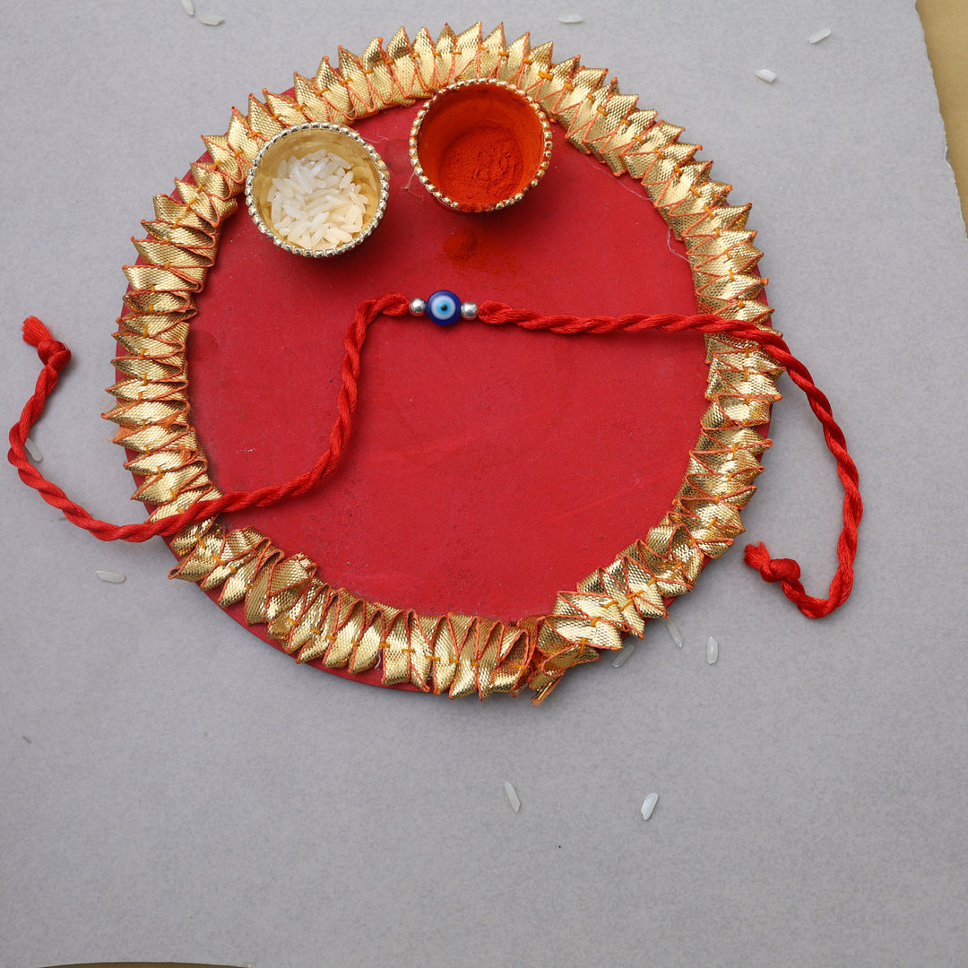 Evil Eye Rakhi for Brother in 925 Sterling Silver | Red Thread