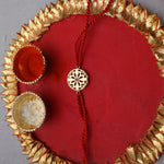 将图像加载到图库查看器中， Mandala CZ Rakhi in Gold Plated 925 Sterling Silver for Brother
