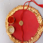 将图像加载到图库查看器中， Mandala CZ Rakhi in Gold Plated 925 Sterling Silver for Brother
