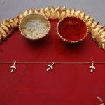 Load image into Gallery viewer, Leaf Charm Rakhi Bracelet in Gold Plated 925 Silver for Brother
