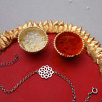 Load image into Gallery viewer, Floral Filigree Silver Rakhi for Brother | 925 Sterling Silver
