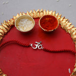 Load image into Gallery viewer, 925 Sterling Silver Om Rakhi for Brother with CZ Stone
