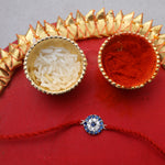 Load image into Gallery viewer, Evil Eye CZ Rakhi in 925 Sterling Silver for Raksha Bandhan
