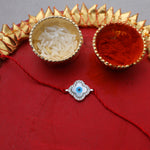 Load image into Gallery viewer, Evil Eye Clover Rakhi in 925 Sterling Silver with CZ for Brother
