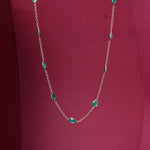 Load image into Gallery viewer, Emerald Teardrop Necklace in gold plating for Women | Elegant Jewelry
