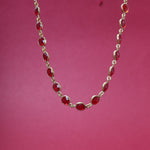 Load image into Gallery viewer, Red Gemstone Beaded Necklace | gold plating Chain | Women's Fashion Jewelry
