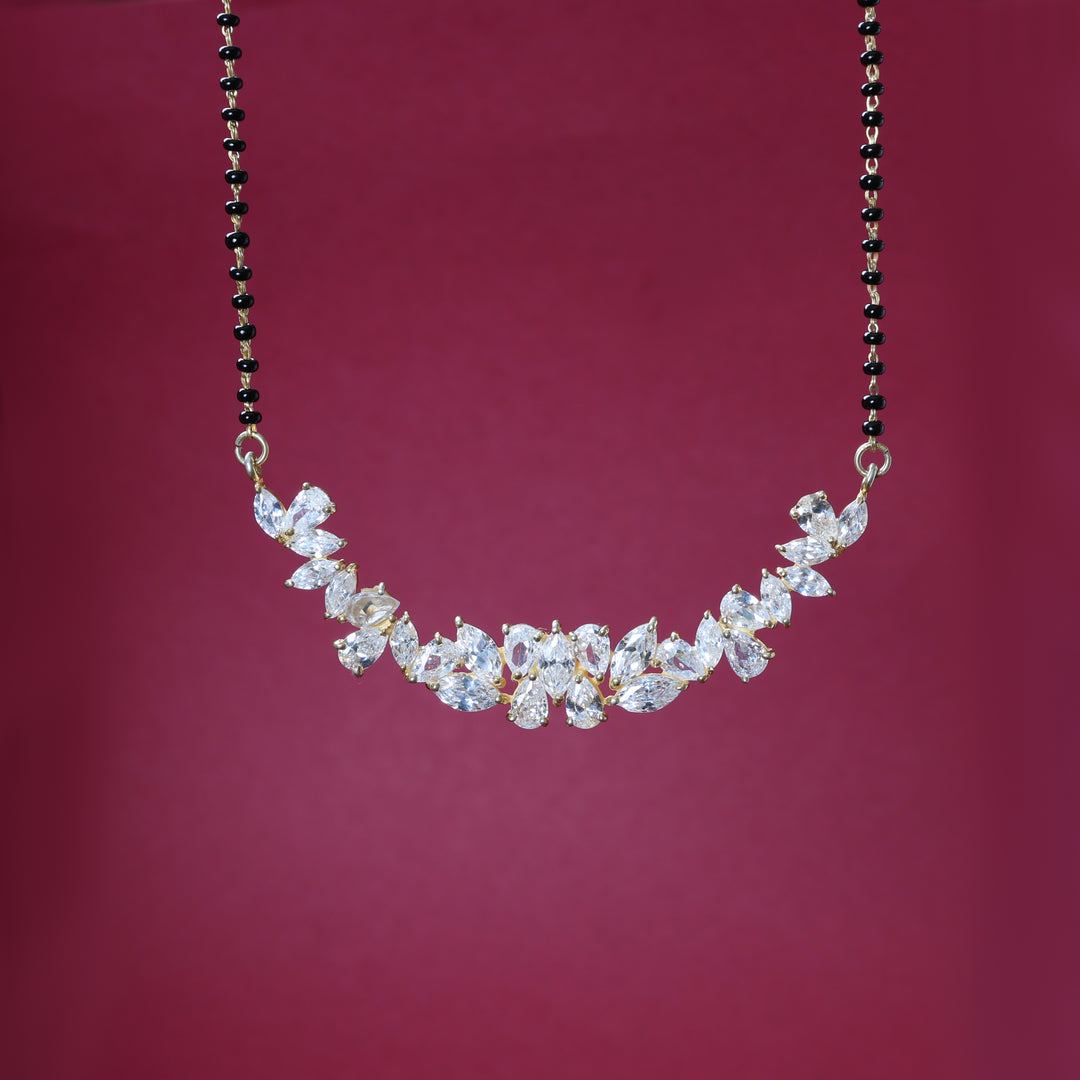 gold plating Zirconia Stone Mangalsutra Necklace | Indian Wedding Jewelry