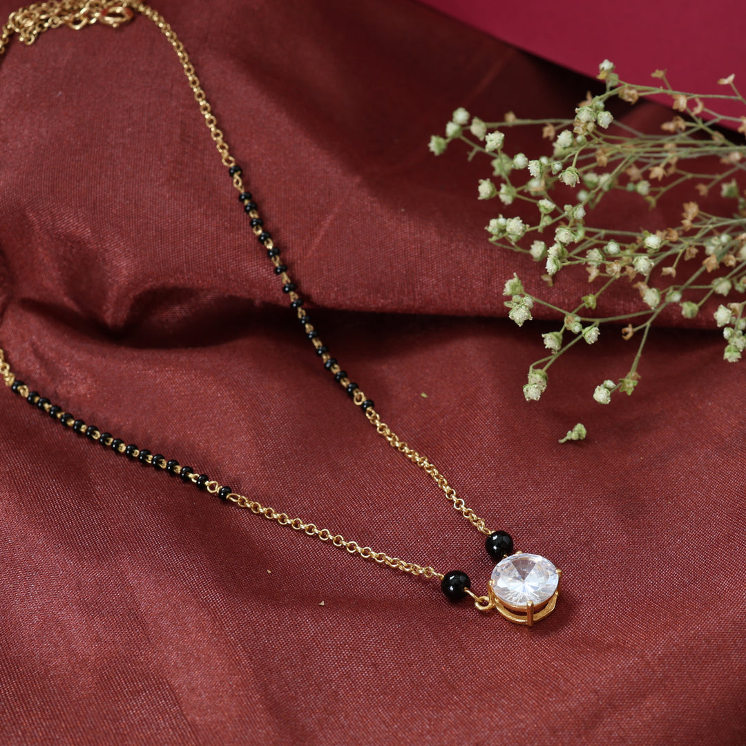 gold plating Chain with Diamond Pendant Necklace for Women