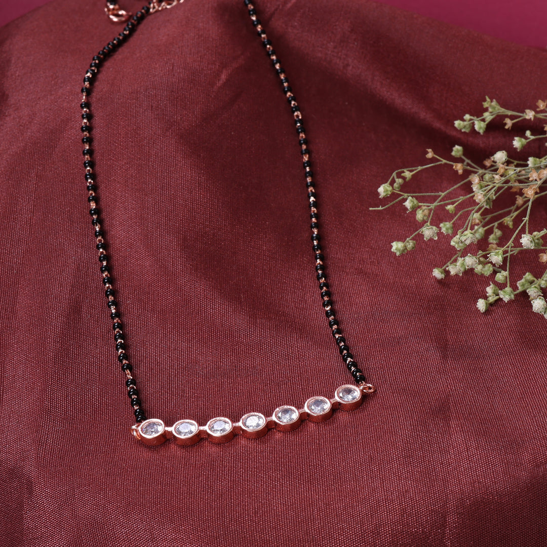 Rose gold plating CZ Stone Mangalsutra Necklace for Women | Daily Wear