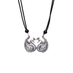 Load image into Gallery viewer, Silver Swan Pendant Necklace | Beaded Chain for Women | Gift
