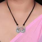 Load image into Gallery viewer, Silver Swan Pendant Necklace | Beaded Chain for Women | Gift
