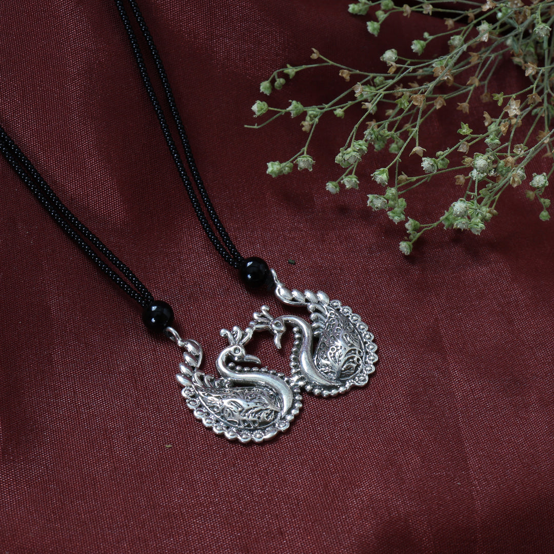 Silver Swan Pendant Necklace | Beaded Chain for Women | Gift
