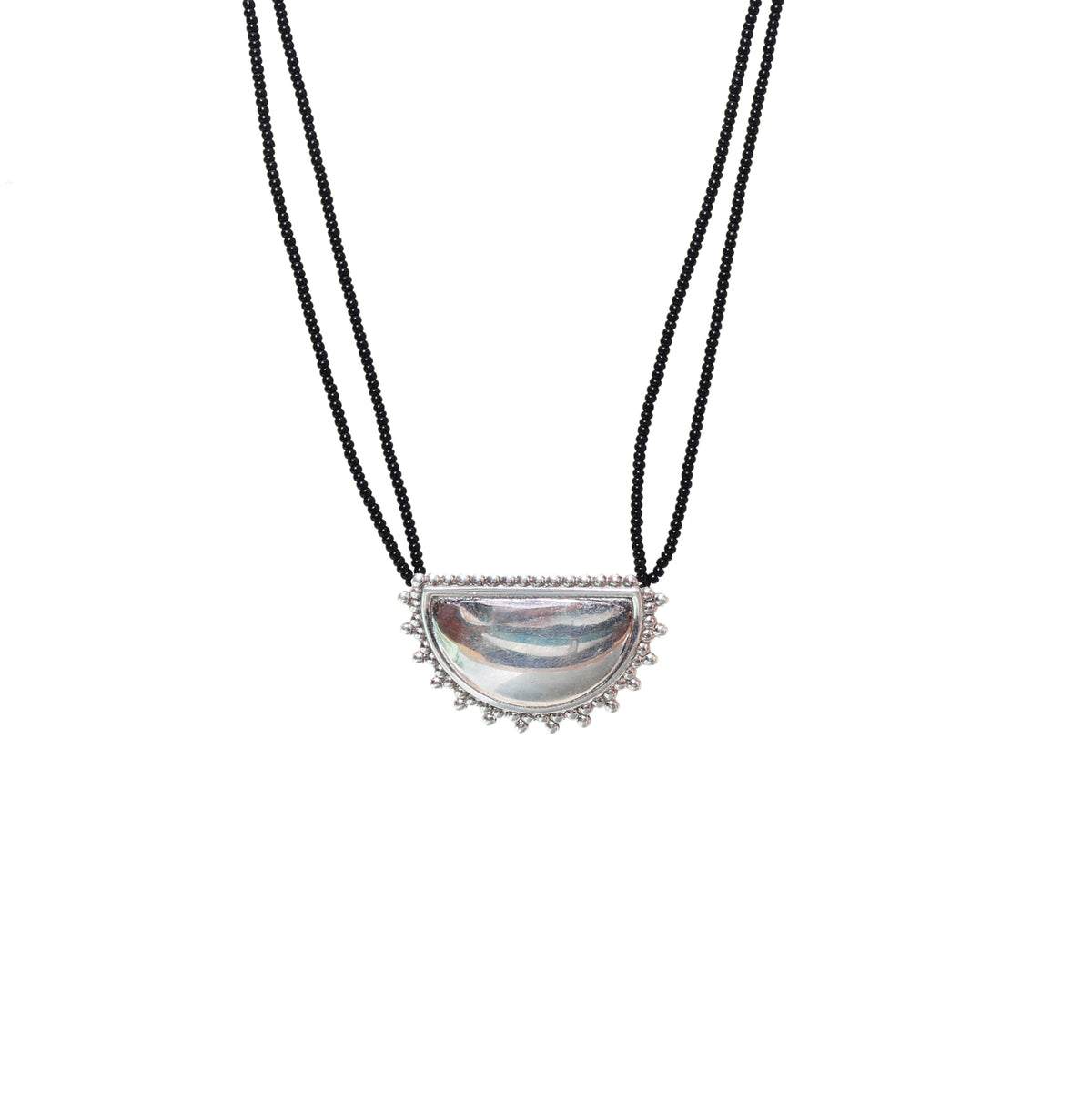 Silver crescent moon pendant necklace for women | gift jewelry