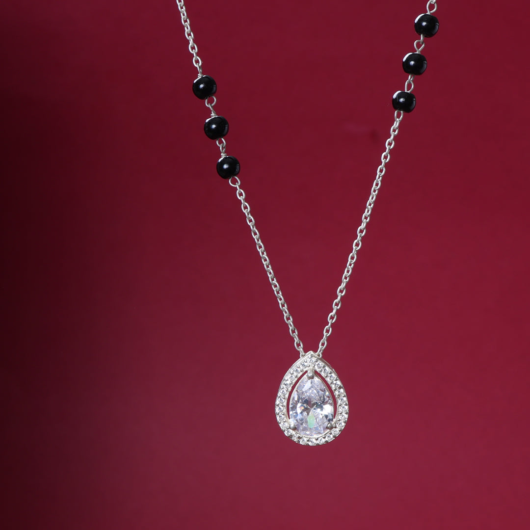 925 Silver Pear Cut CZ Necklace for Women | Gift Jewelry