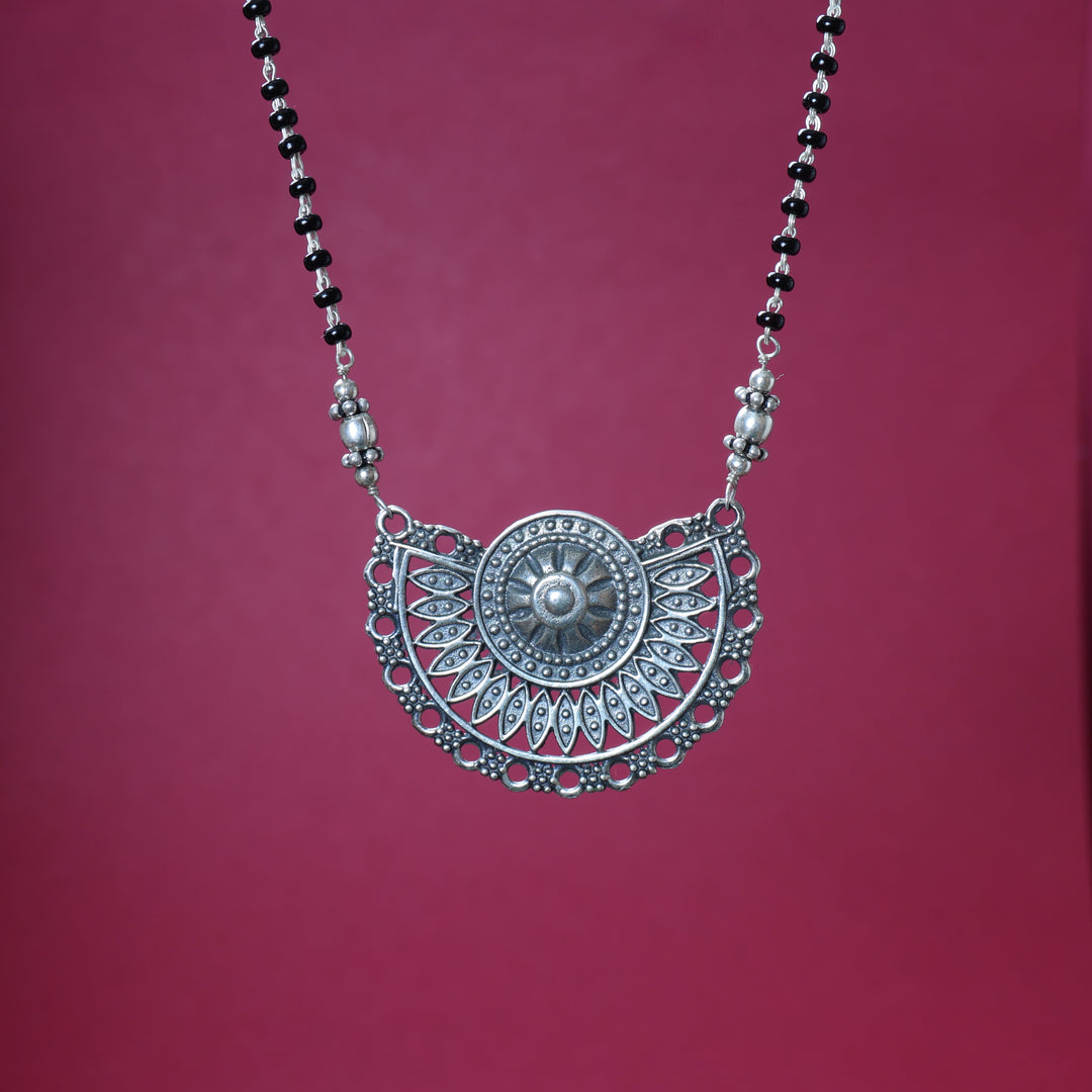 Silver Oxidized Pendant Necklace for Women | Statement Jewelry