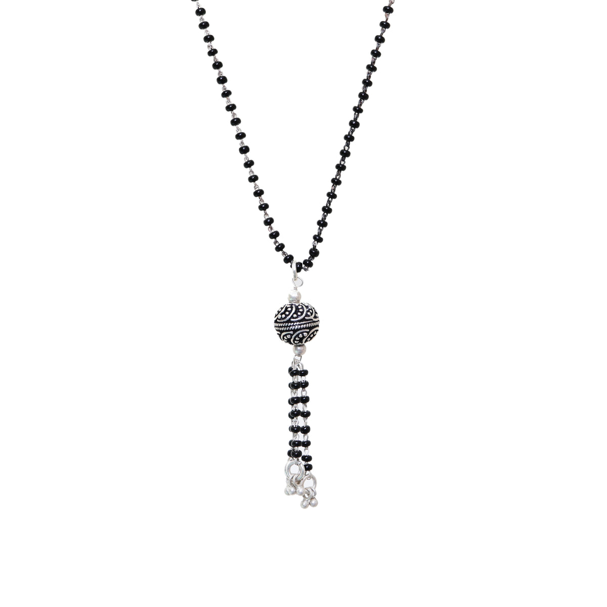 Silver beaded mangalsutra necklace for women | traditional jewelry