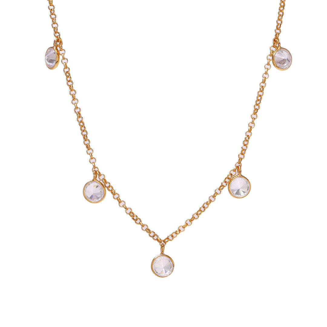 gold plating Chain with Crystal Stone Necklace for Women | Daily Wear