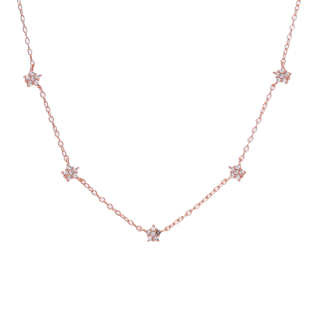 Rose gold plating Starburst Necklace | Diamond CZ | Women's Jewelry Gift