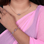 Load image into Gallery viewer, Rose gold plating Evil Eye Jewelry Set | Necklace &amp; Bracelet | Protection
