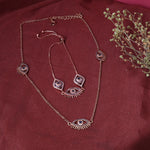 Load image into Gallery viewer, Rose gold plating Evil Eye Jewelry Set | Necklace &amp; Bracelet | Protection

