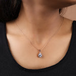 Load image into Gallery viewer, Rose Gold Plated Teardrop Cubic Zirconia Pendant Necklace for Women
