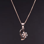 Load image into Gallery viewer, Rose Gold Plated Snowflake Pendant Necklace with CZ Stones for Women
