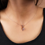 Load image into Gallery viewer, Rose Gold Plated Snowflake Pendant Necklace with CZ Stones for Women
