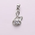 Load image into Gallery viewer, Sterling Silver Infinity Knot Pendant Necklace with Clear Cubic Zirconia
