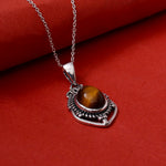 Load image into Gallery viewer, 925 Silver Tiger Eye Pendant Necklace | Women's Jewelry Gift
