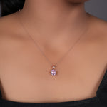 Load image into Gallery viewer, Rose gold plating Pink Gemstone Pendant Necklace for Women | Gift Jewelry
