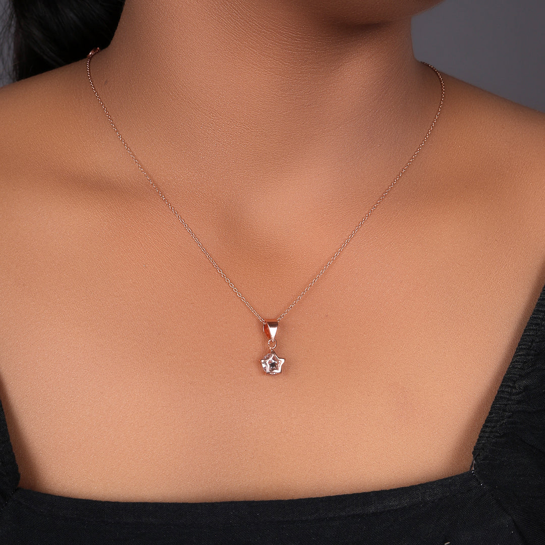 Rose gold plating Star Pendant Necklace for Women | Gift for Her