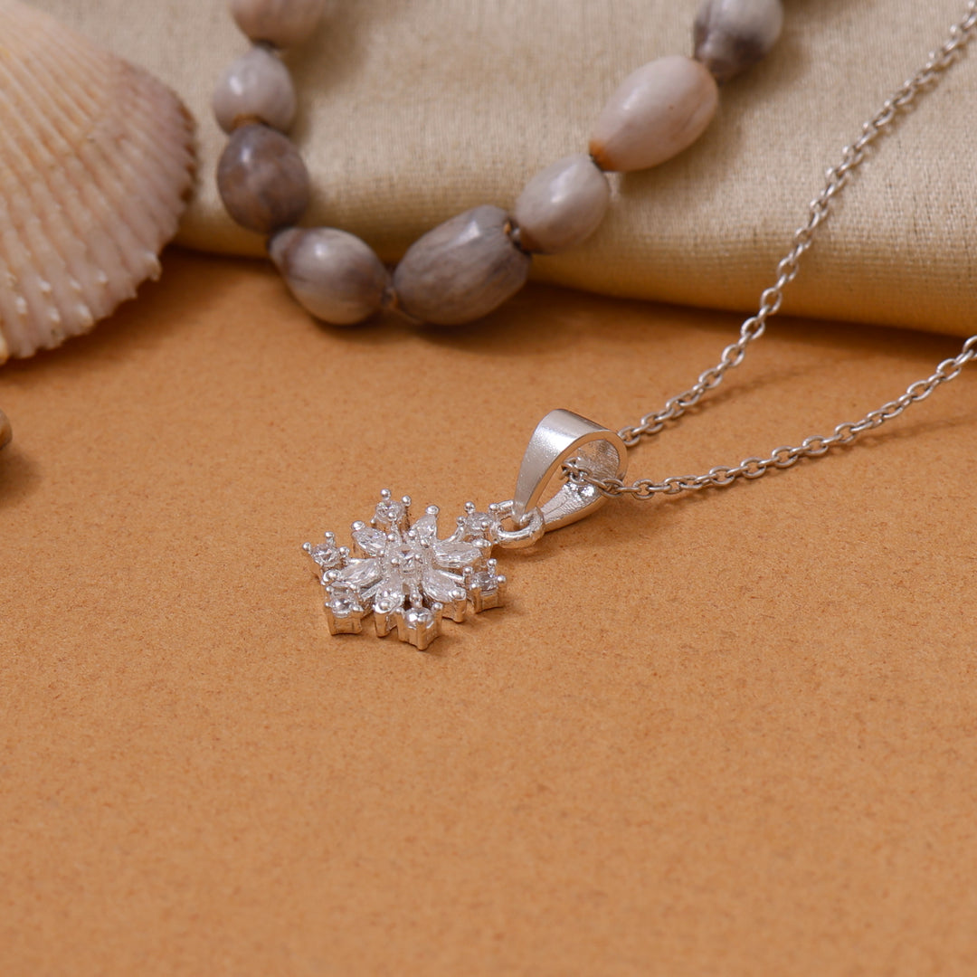 925 Silver Snowflake Pendant Necklace for Women | Gift